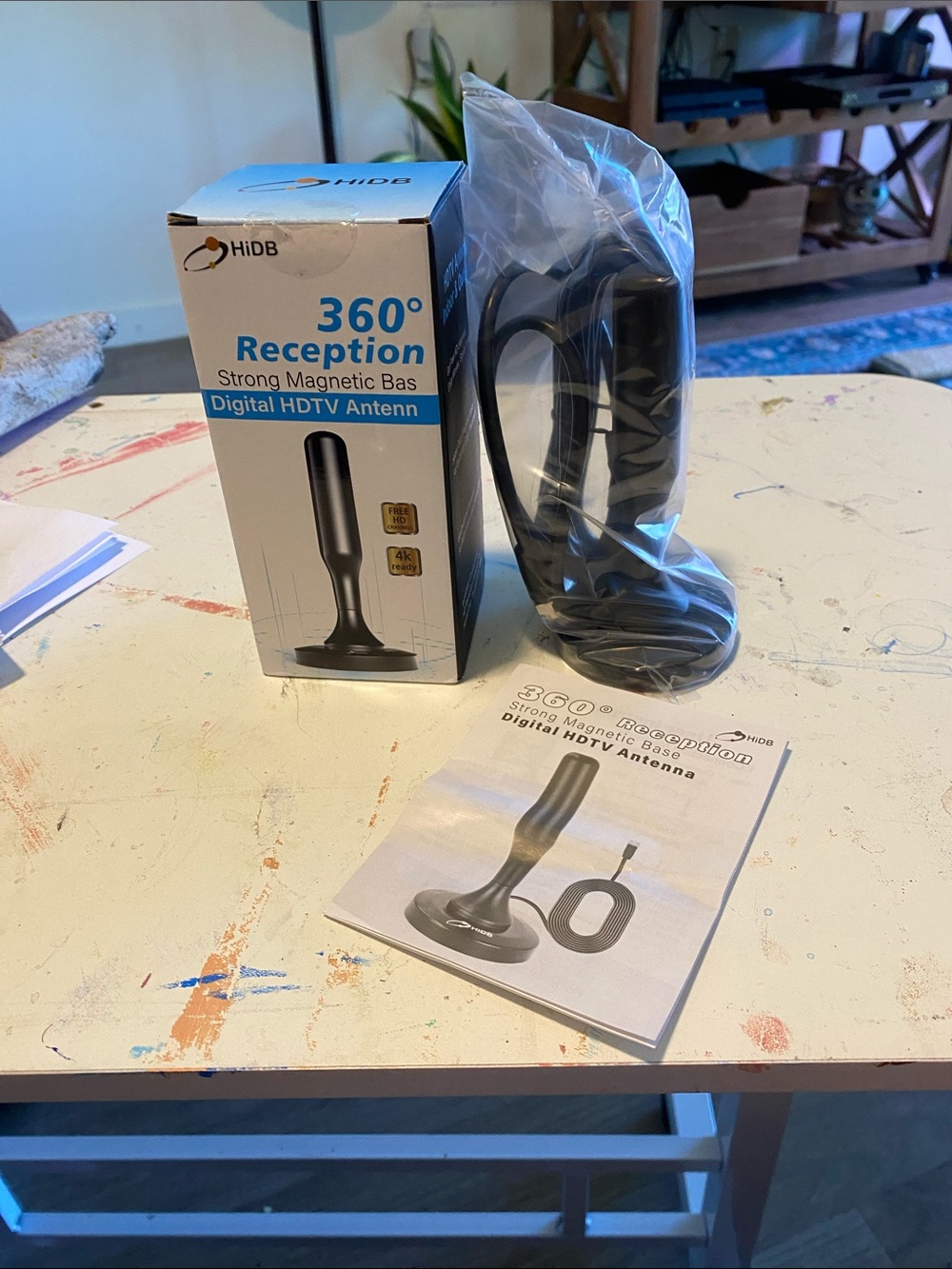 360° Reception Digital HDTV Antenna - Black